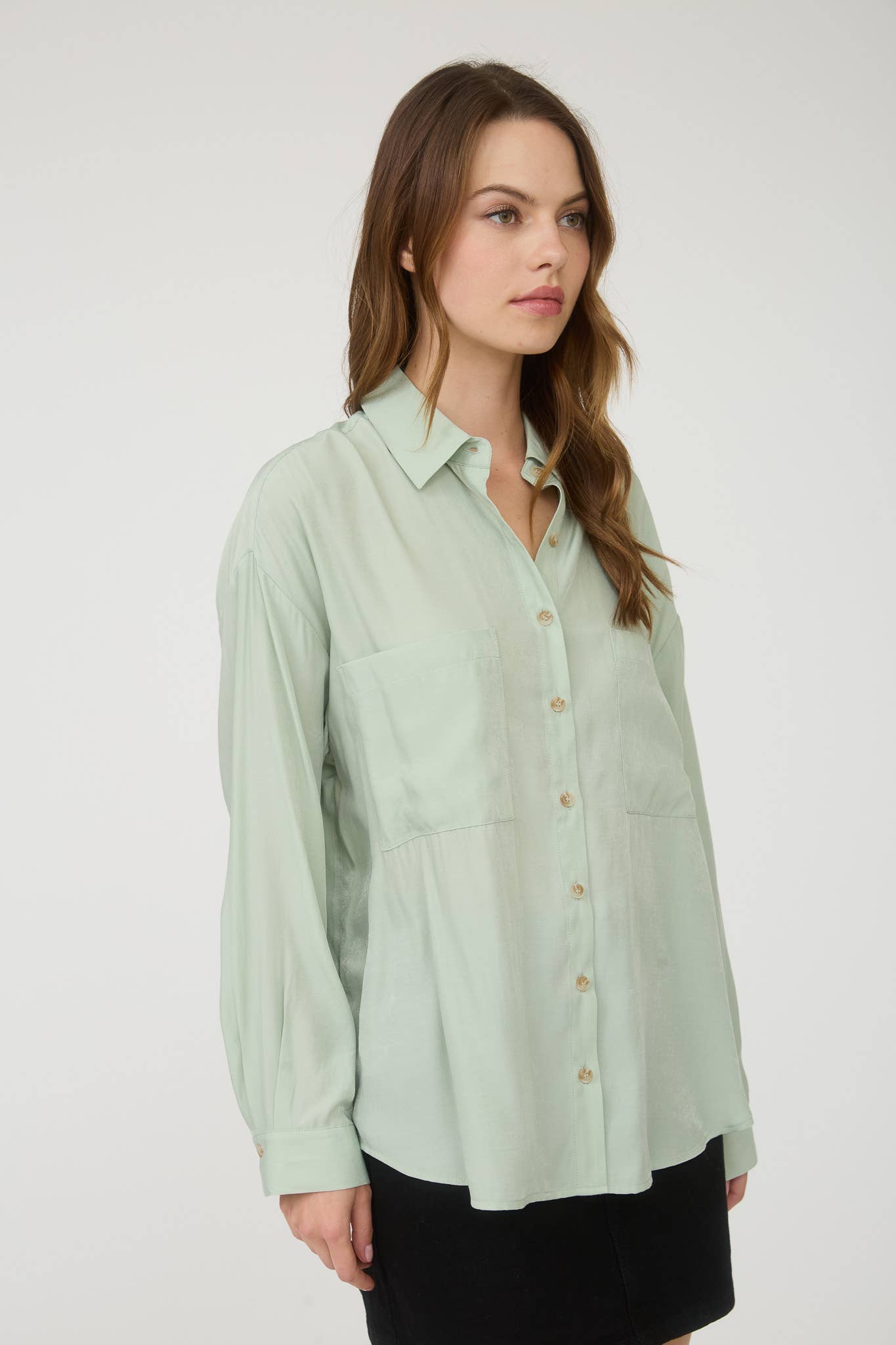 Feeling Bossy Oversized Button Down Long Sleeve Top