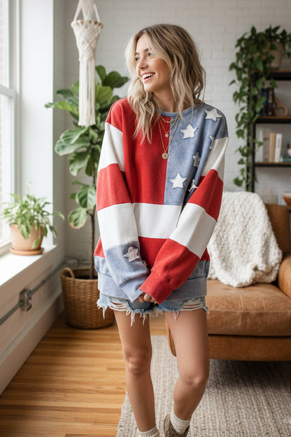 Stars and Stripes Mineral Washed Sweatshirt