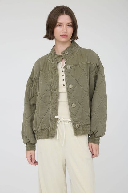 Morning Fog Mineral Washed Quilted Jacket