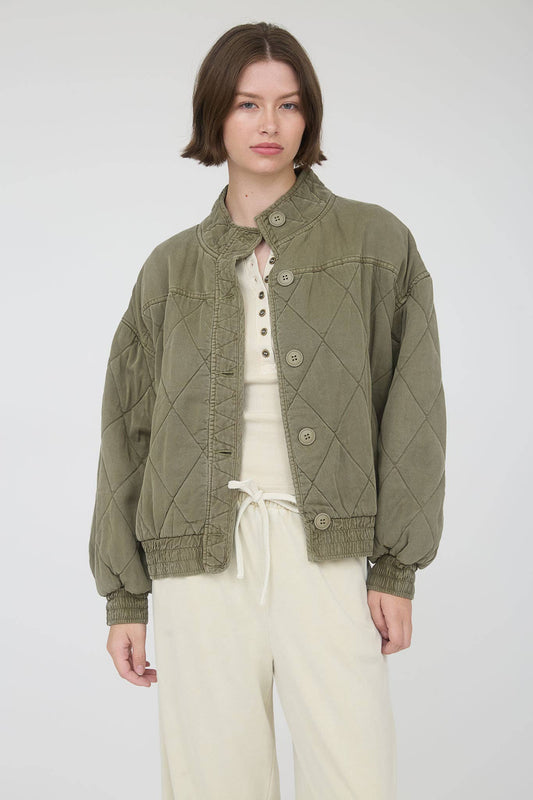 Morning Fog Mineral Washed Quilted Jacket