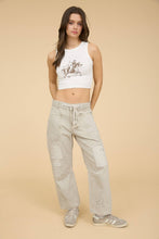 Load image into Gallery viewer, WESTERN PRINT SLEEVELESS KNIT CROP TOP
