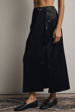 Load image into Gallery viewer, Midnight Muse Satin Side Slit Midi Skirt