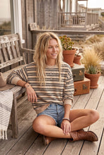 Load image into Gallery viewer, Oversized French Terry Striped Sweatshirt