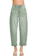 Load image into Gallery viewer, Splash of Color Barrel-Leg Cropped Denim Pants