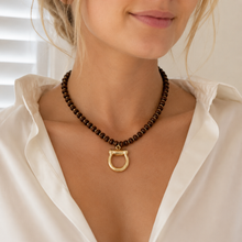 Load image into Gallery viewer, Horse Bit Wood Beaded Necklace