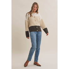 Load image into Gallery viewer, Morning Chai Color-block Sweater Cardigan
