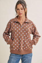 Load image into Gallery viewer, Spot On Polka Dot Half-Zip Pullover Sweatshirt