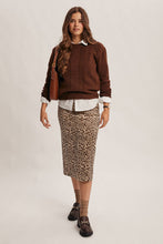Load image into Gallery viewer, Wild Side Leopard Print Satin Midi Skirt