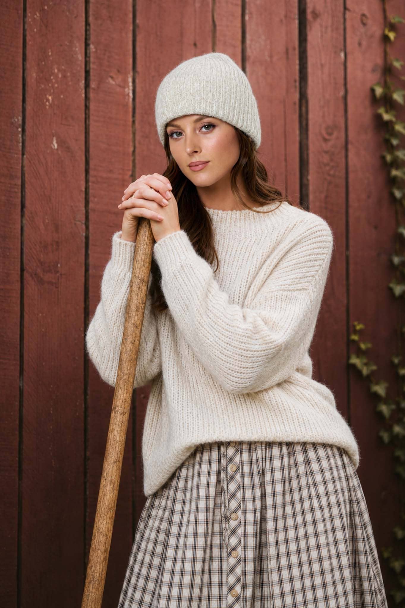 MOCK NECK LONG SLEEVE OVERSIZED KNIT SWEATER