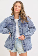 Load image into Gallery viewer, Stitched to Perfection Oversized Quilted Denim Jacket
