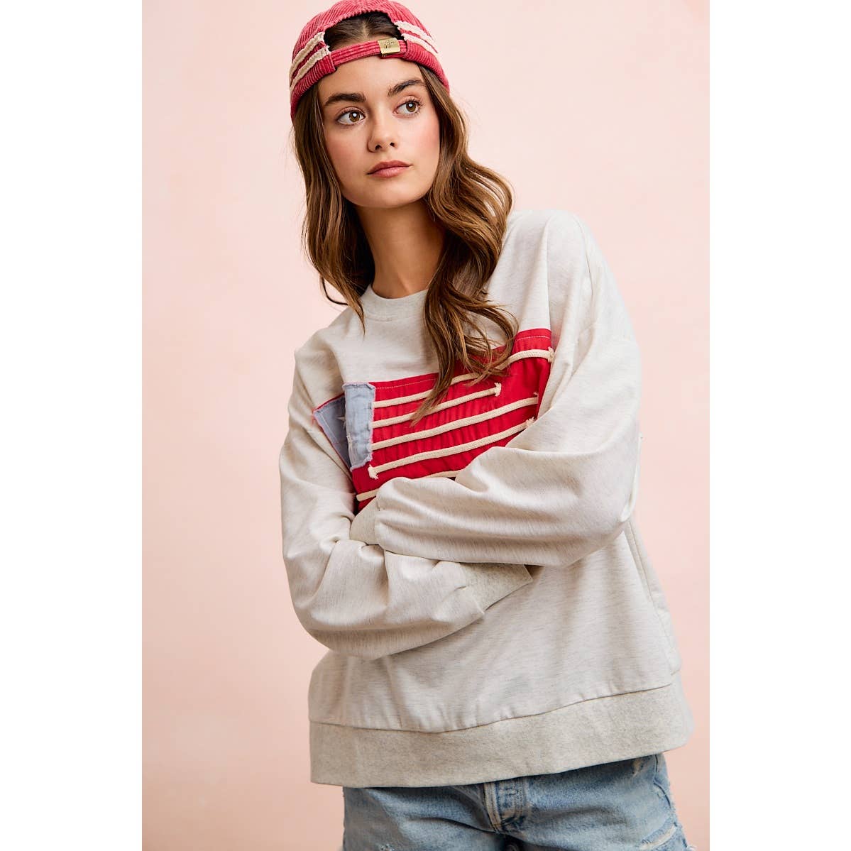 Liberty Lane American Flag Patch Top