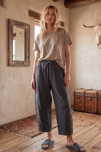 Oversized Mineral Washed Scuba Barrel Lounge Pants