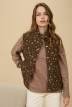 Load image into Gallery viewer, Feeling Social Floral Quilted Zip-Up Puffer Vest