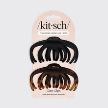 Load image into Gallery viewer, Recycled Plastic Octopus Claw Clips 2pc - Black &amp; Tort