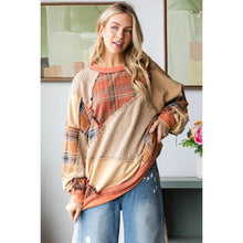 Load image into Gallery viewer, Oli &amp; Hali Patchwork Oversized Pullover Knit Top