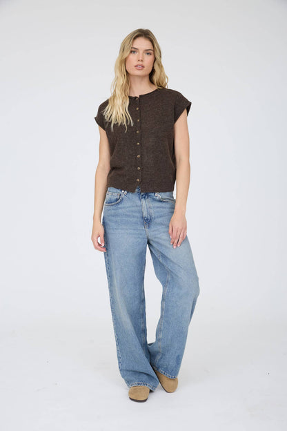 Simple Moments Sleeveless Cardigan