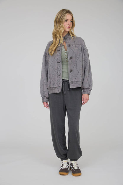 Morning Fog Mineral Washed Quilted Jacket