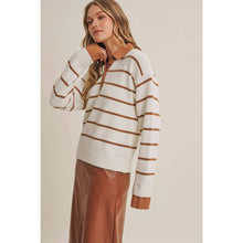 Load image into Gallery viewer, Modern Heritage Stripe Henley Twofer Sweater Top
