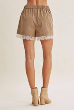 Load image into Gallery viewer, After Hours Lace Trim Classic Tailored Pleated Shorts