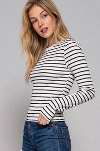 Stripes & Vibes Long Sleeve Striped Knit Top