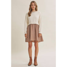Load image into Gallery viewer, Golden Fields Layered Contrast Twofer Stripe Mini Dress