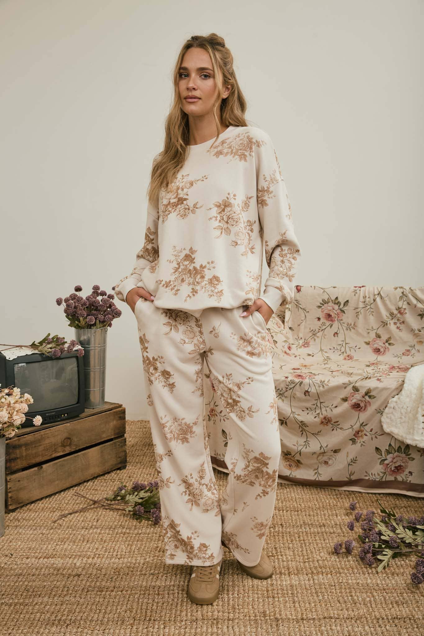 Autumn Daydream Floral Crew Neck Top