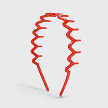 Load image into Gallery viewer, Recycled Plastic Zigzag Headbands 2pc Set - Gold &amp; Red