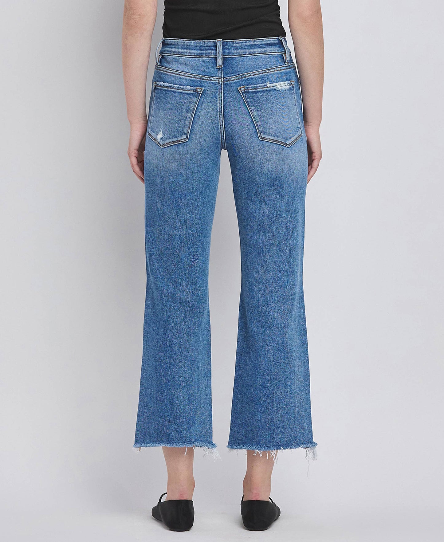 Warmer Days Ahead High Rise Distressed Crop Straight Jeans