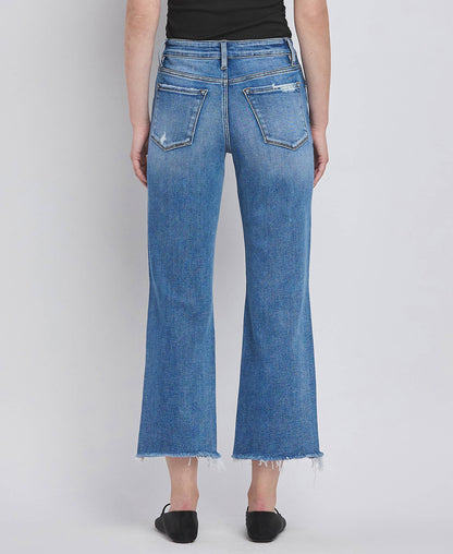 Warmer Days Ahead High Rise Distressed Crop Straight Jeans