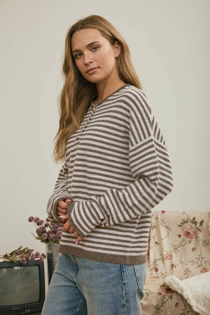 Just My Type Henley Sweater