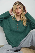 Load image into Gallery viewer, NOVELTY HOLIDAY BUTTON HENLEY PULLOVER SWEATER