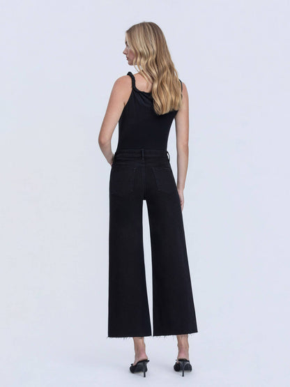 Onyx Cropped Wide Leg Jeans