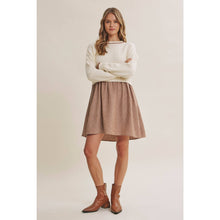 Load image into Gallery viewer, Golden Fields Layered Contrast Twofer Stripe Mini Dress