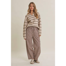 Load image into Gallery viewer, Easy Day Relaxed Gingham Cotton Barrel Leg Pants