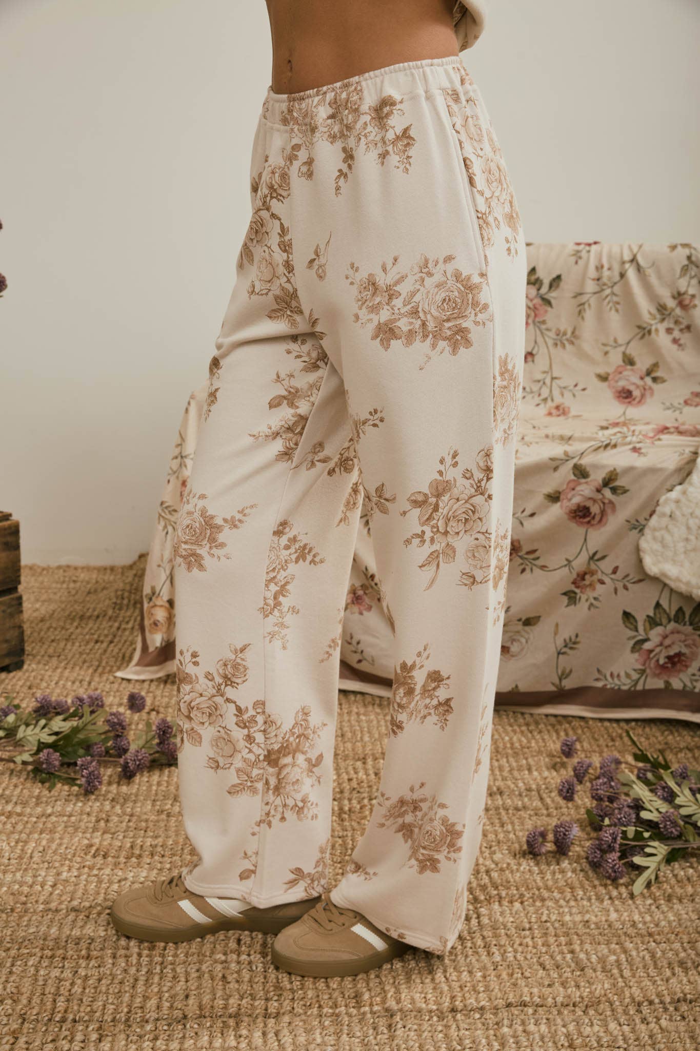 Autumn Daydream Floral Wide Leg Lounge Pants