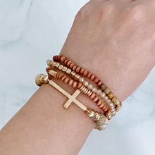 Load image into Gallery viewer, Set Of 4, Stone And Wooden Beads Bracelet