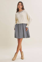 Load image into Gallery viewer, Golden Fields Layered Contrast Twofer Stripe Mini Dress