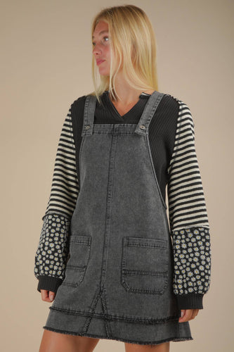 All Washed Up Denim Overall Mini Dress
