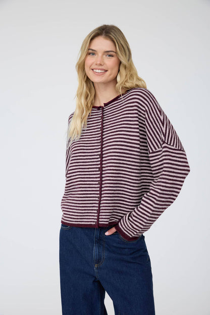 Soft Seasons Striped Cardigan