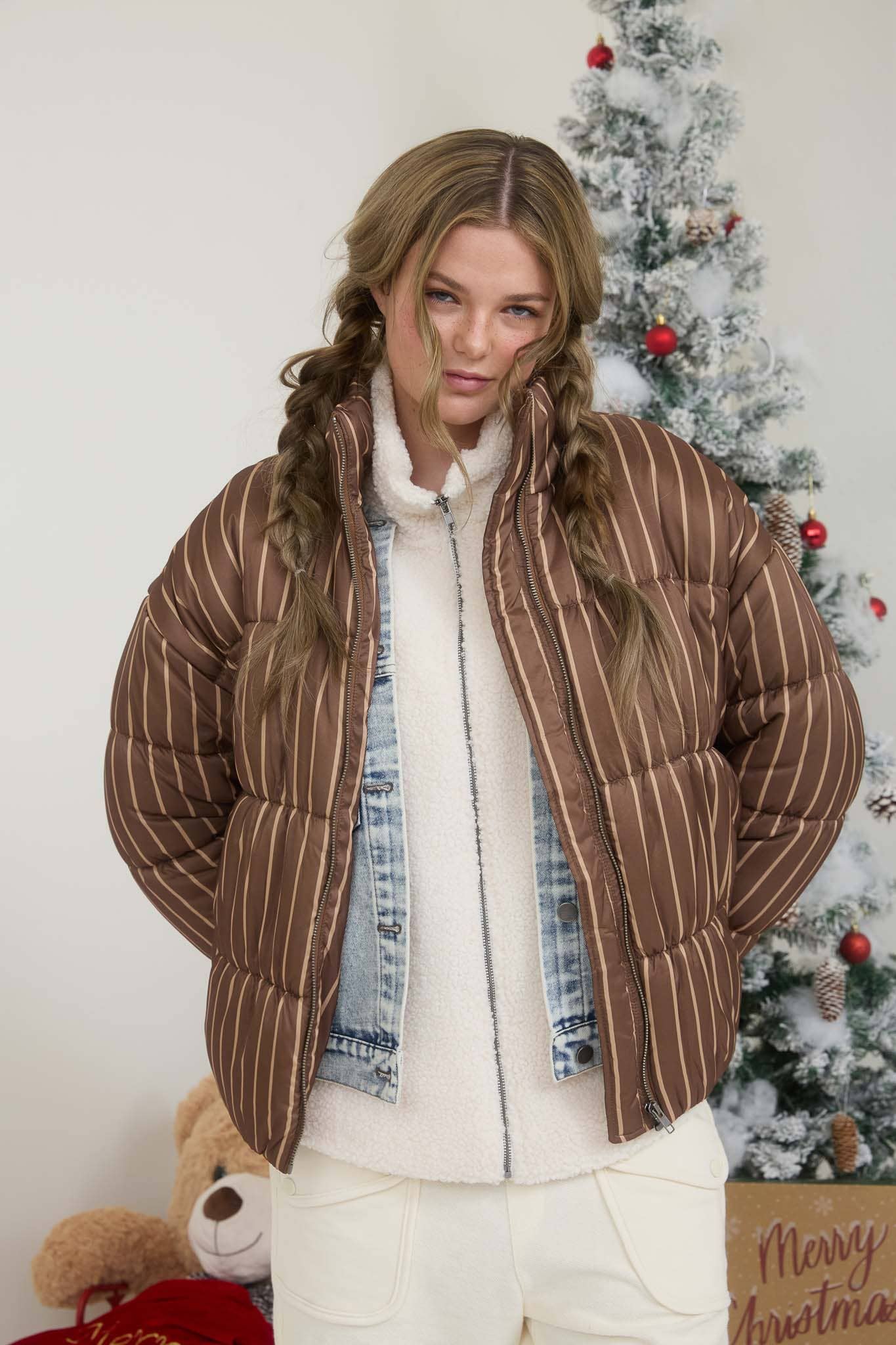 Cozy Lines Striped Puffer Jacket