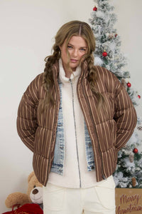 Cozy Lines Striped Puffer Jacket