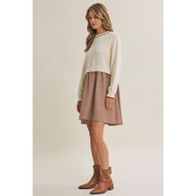 Load image into Gallery viewer, Golden Fields Layered Contrast Twofer Stripe Mini Dress