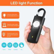 Load image into Gallery viewer, Rechargeable Personal Safety Alarm &amp; Flashlight