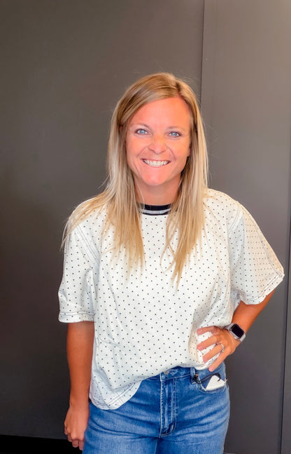 The Go-To Knit Polka Dot Oversized Top