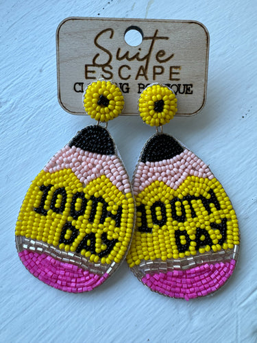 100th Day Beaded Earrings