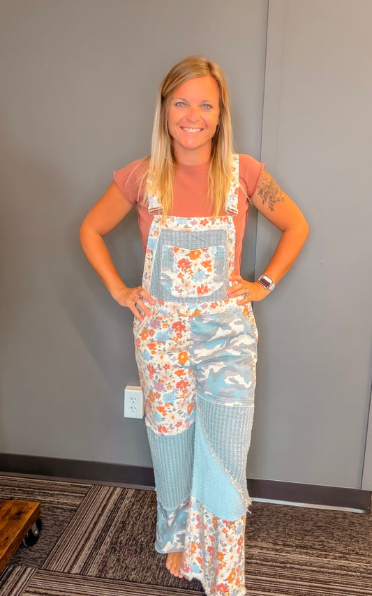 Canyon Bloom Printed Overalls