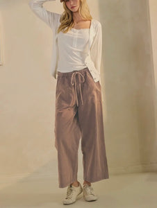 Wide-leg Acid Washed Pants