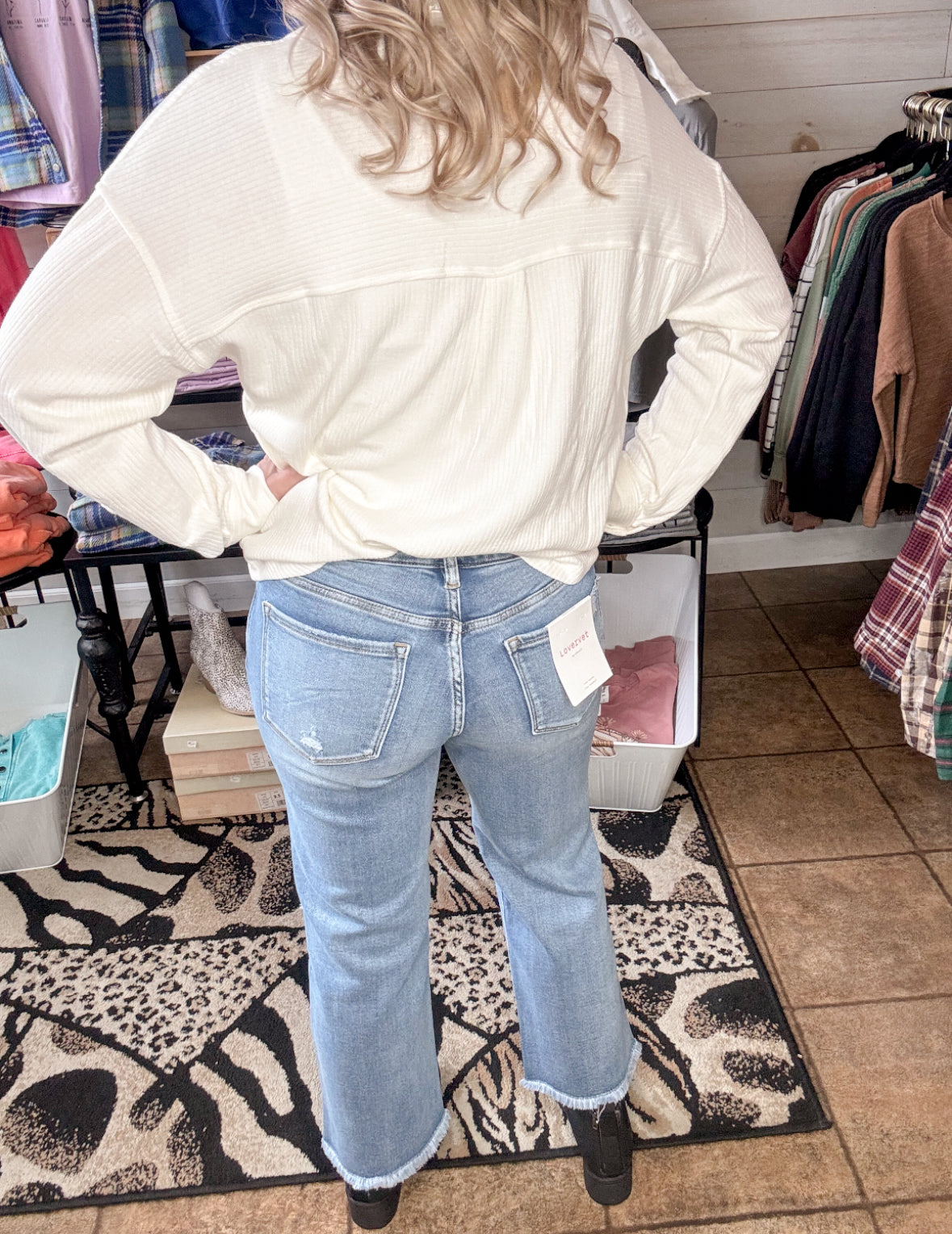 Warmer Days Ahead High Rise Distressed Crop Straight Jeans