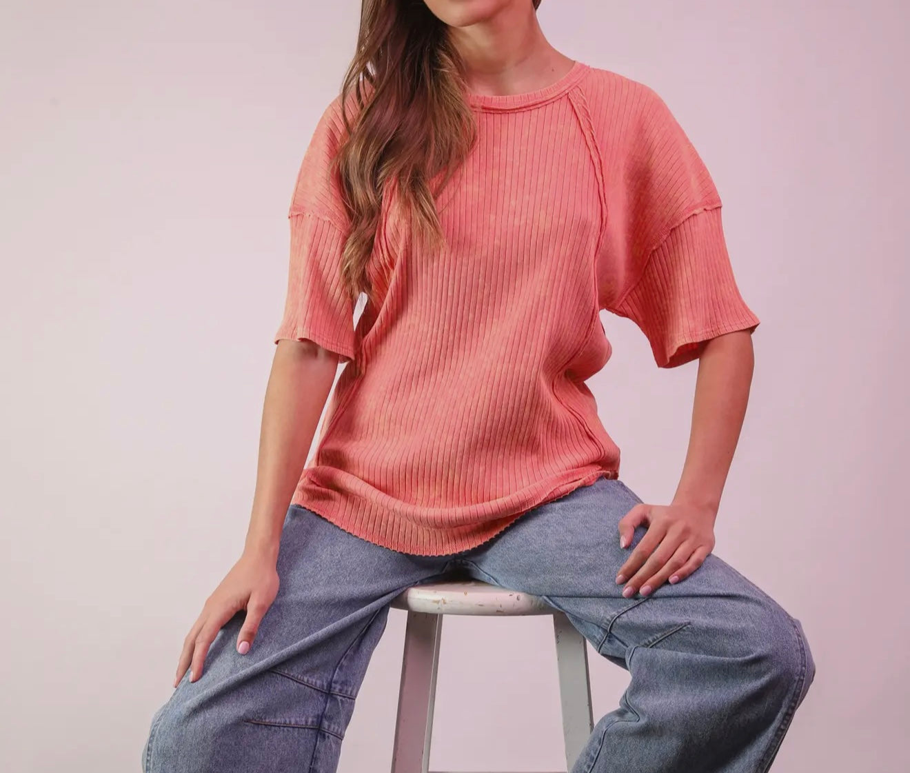 Easy to Style Oversized Ribbed Knit Top