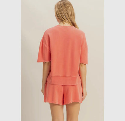 Keep it Comfy Short Sleeve Tee & Flowy Shorts Set